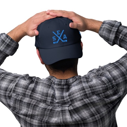 Seattle Hockey Sticks Retro Kraken Baseball Hat Dad Cap - Picture 5 of 9