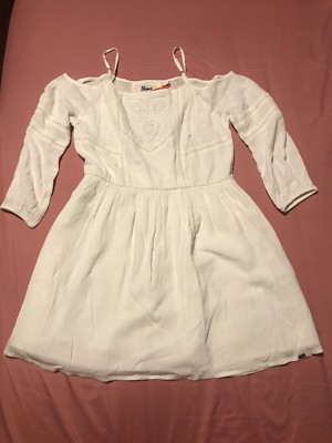 SUPER DRY NEW White Women's Size S Cold-Shoulder  Dress