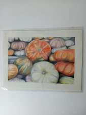 Original color pencil drawing by BaronHeard "Pumpkins" 5.5x8.5