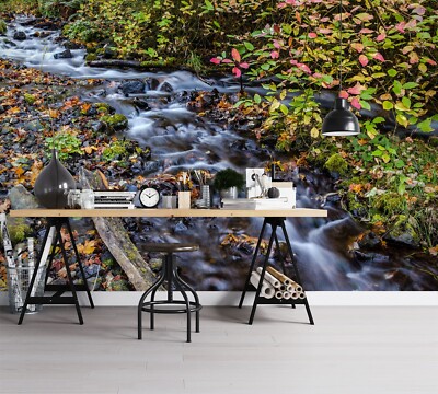 3D River Leaves G9548 Wallpaper Wall Murals Removable Self-adhesive Honey