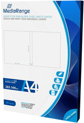 1000 Mediarange Inlay zum bedrucken für 11 mm Blu-ray Hüllen