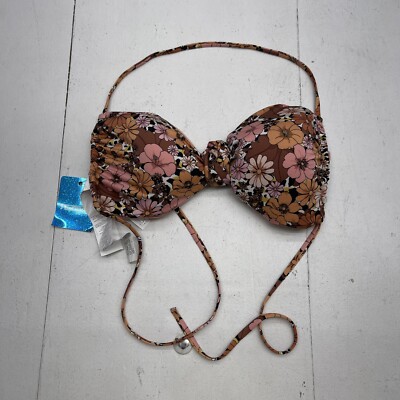 Tezenis Pink Multicolored Flower Animal Bikini Bra Top Women s Size Large New