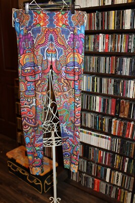 Vision Lab Chris Dyer Art Yoga Leggings Pants Womens L psychedelic  (Bin304)