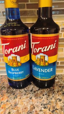 Torani Syrup  - Blue Raspberry & Lavender 2 Glass Bottles 750 ML