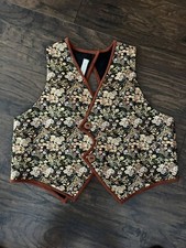 Vintage Oriental Vest Handmade Womens L Floral Made In USA