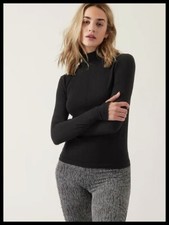 Athleta NWT Women's Ascent Seamless Turtleneck Size Small Color Black