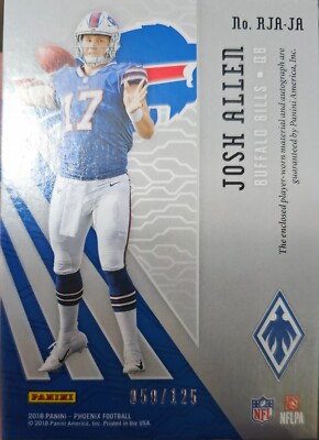 2018 panini phoenix josh allen auto rookie true RPA /125 | eBay
