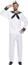 Adult Sailor Fancy Dress (One Size) French Navy Fancy Costume Party Outfit
