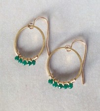 NEW BEADED HANDMADE GOLD PLATED SUNDANCE CHARM EARRINGS