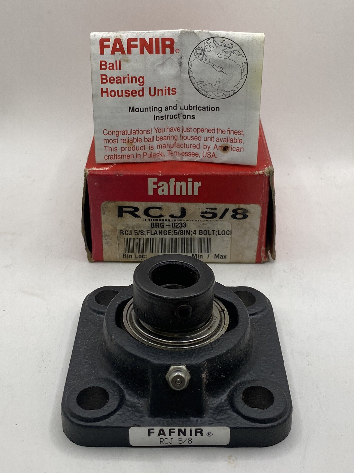 FAFNIR RCJ 5/8 4-Bolt Flange Bearing Unit with Collar 5/8 Bore