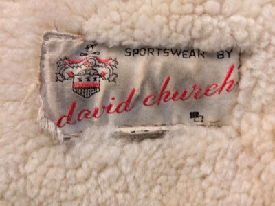 Vintage フットボールジャケット Vintage David Church sportswear Shearling Sheepskin Leather Coat