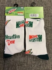 New - Mountain Dew Novelty Crew Socks - 1 PAIR