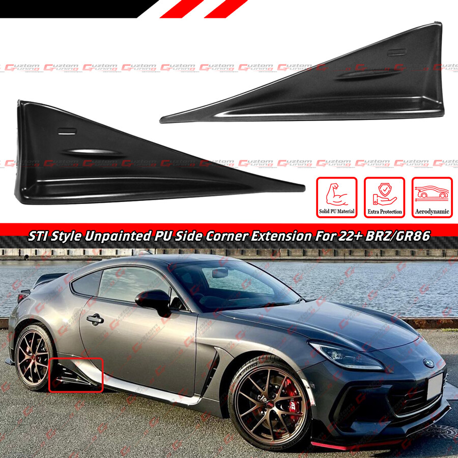 For 22-25 Subaru BRZ Toyota GR 86 Unpainted PU Side Skirt Aero