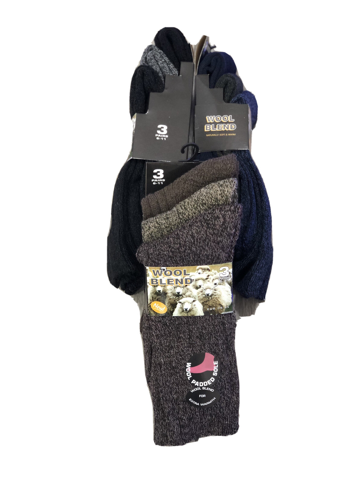 TWELVE 12 PAIR LONG THICK WOOL THERMAL WINTER WARM WALKING HIKING SKI