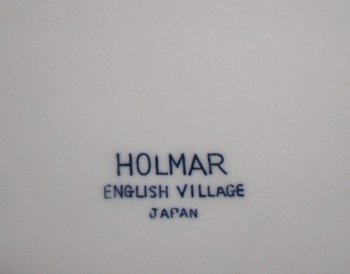 Holmar English Village Japón Redondo Servir Verduras Cuenco Azul Transferware Look - Imagen 4 de 4