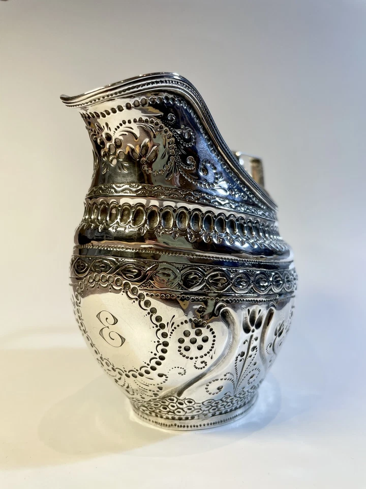 Antigua jarra de plata colonial india crema - georgiana c1800-1830 Foto 3 de 4