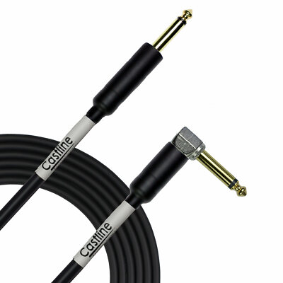 Castline Gold 1/4'' TS to 1/4'' TS Right Angle Speaker Cable Mogami 3082