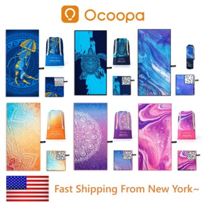 NEW! OCOOPA Microfiber Beach Towel Fast Drying Oversize Ocean Sand Free Outdoor