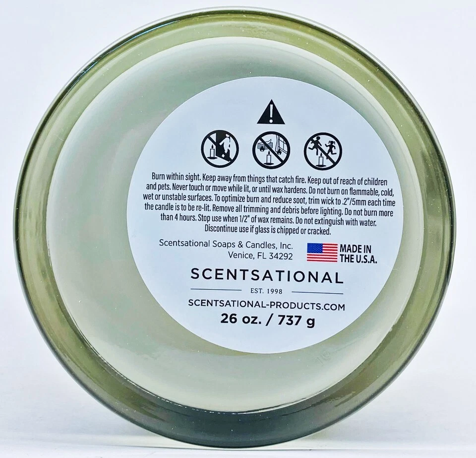 1 Vela grande Scentsational TONKA MYRRH mezcla natural de soja 26 oz Foto 4 de 4