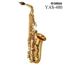 Yamaha YAS-480 sassofono contralto sax ottone dorato chiave Eb YAS480 con cus...
