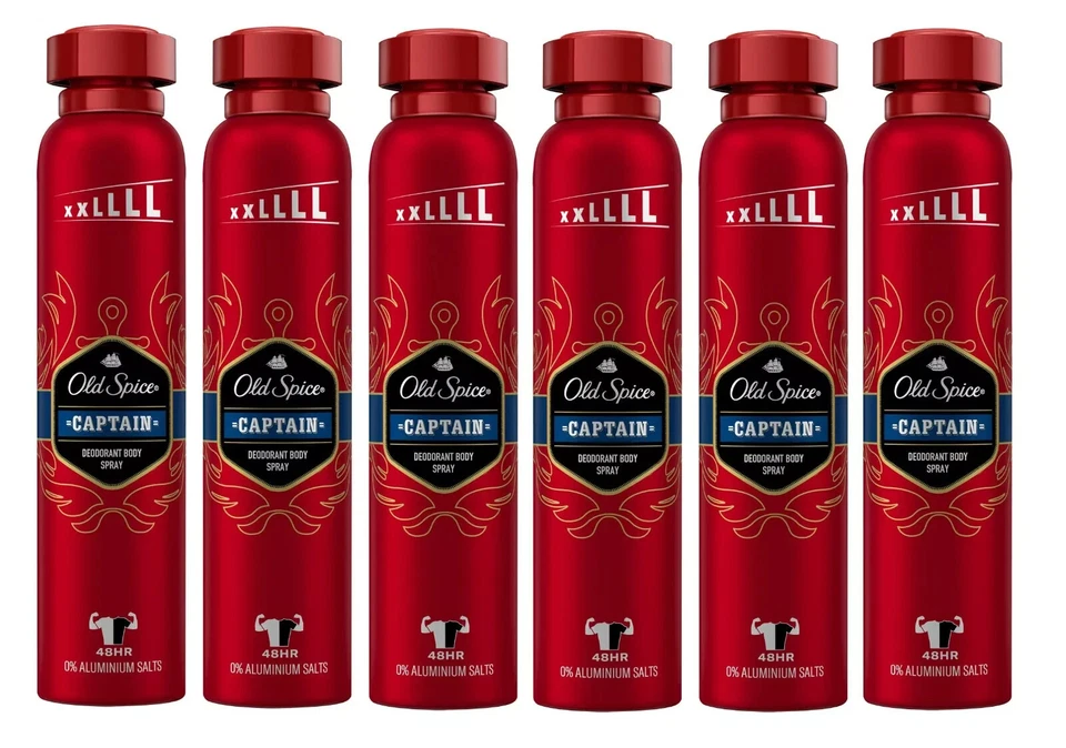 Old Spice Captain Deodorant Spray 250ml Pack of 6