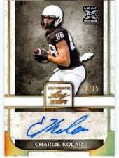 2022 Leaf Ultimate Draft Autograph Gold Spectrum Charlie Kolar Rc Auto Xrc 815