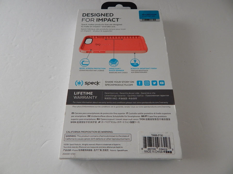 Speck Presidio Case for iPhone SE iPhone 8/7 Sunset Peach/Warning Orange - Image 2 of 4