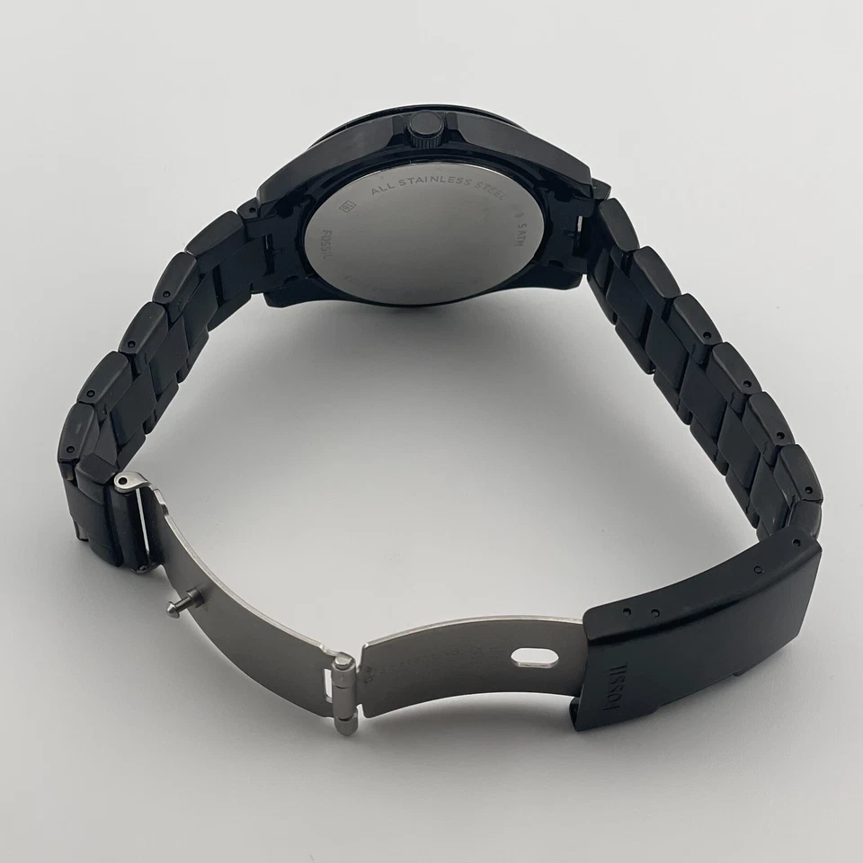 Reloj Fossil Riley ES4519 Mujer Día Fecha 24H Cuarzo Raro Todo Negro Caja 38mm Foto 3 de 4