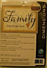 Dimensions Counted Cross Stitch "Family" Kit 70-65140 7"x5" NEW