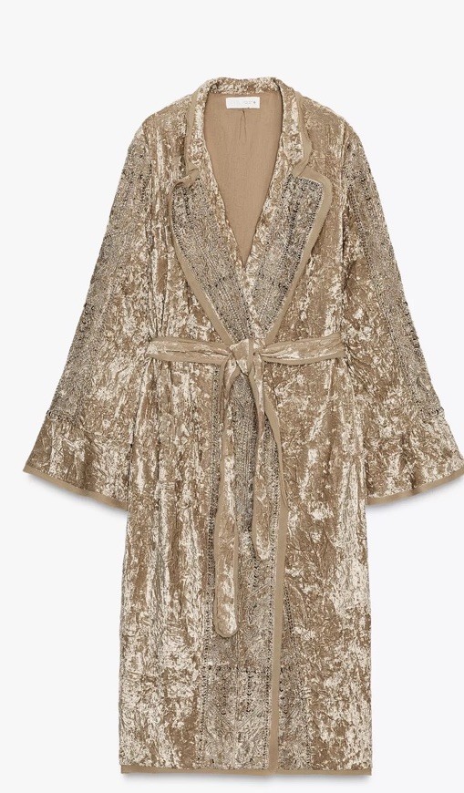 ZARA  ZW COLLECTION LIMITED EDITION EMBROIDERED VELVET SIZE : LARGE image 3