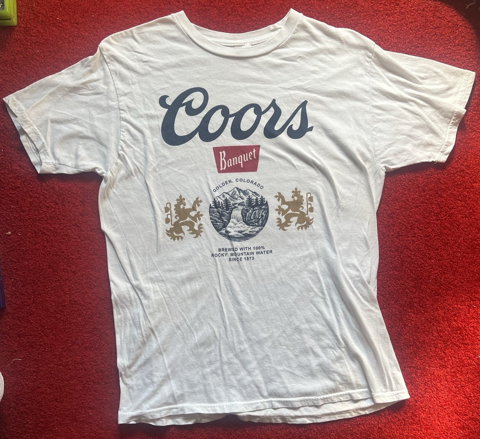 Coors Banquet Logo Men's T-Shirt Size Large White