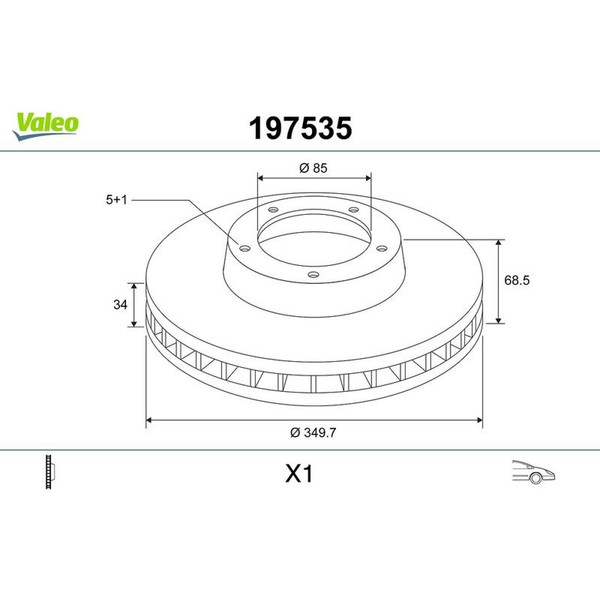 Valeo 197535 Bremsscheibe FüR Porsche Audi VW Cayenne Q7 Touareg 92A 9PA 4LB-image
