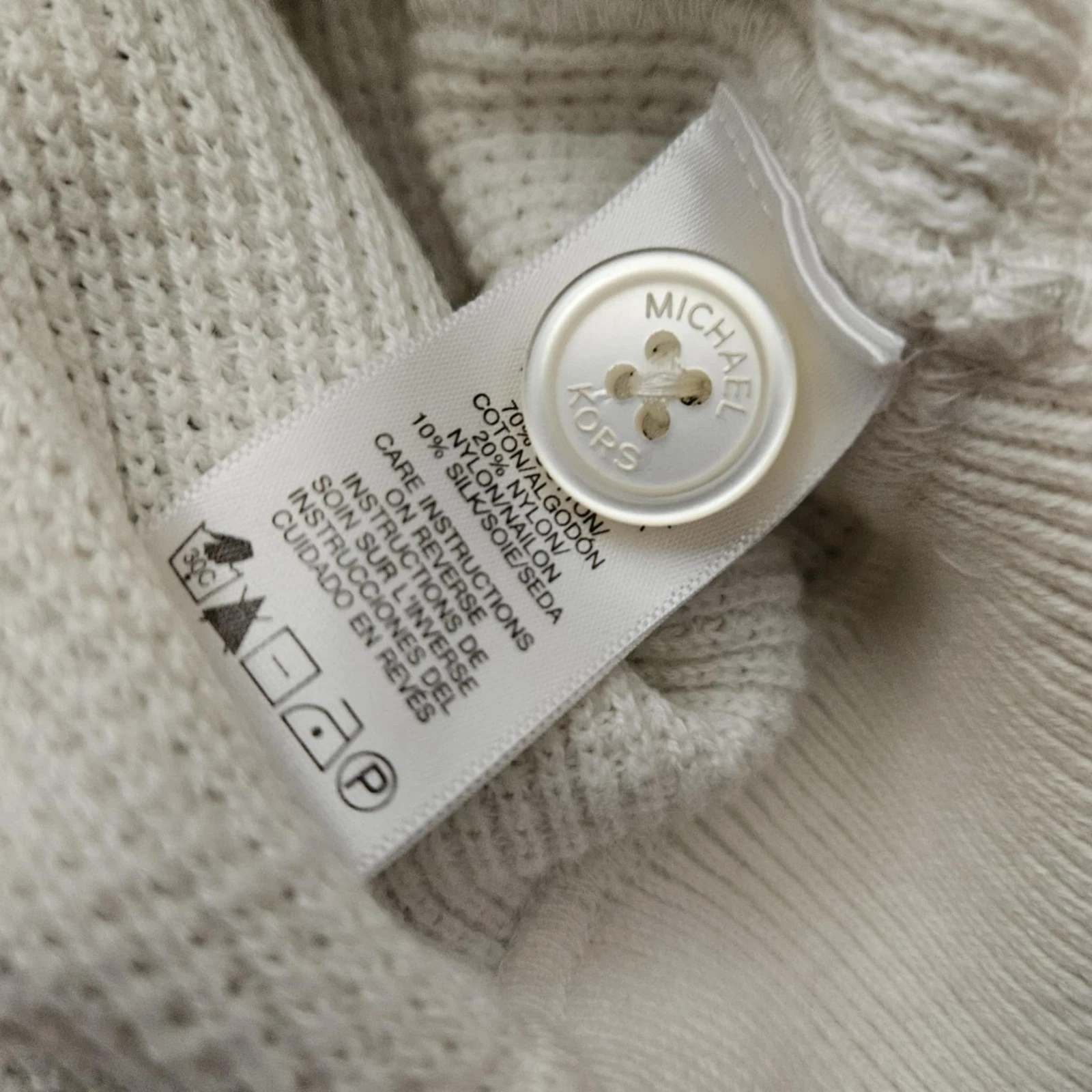 Cardigan Michael Kors uomo beige cotone pesante con cappuccio XXXL 3XB