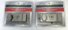 2 x Defiant Single Cylinder Deadbolt Deadlock Nickel Entrance Door Lock 2 Keys