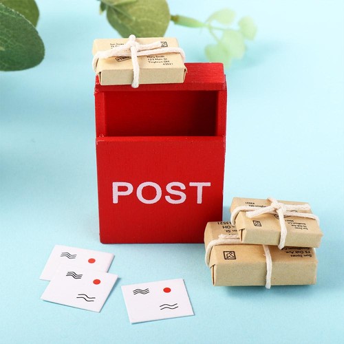 Letter Box Mini Mailbox With Mail Sack Postcard Simulation Furniture Toy - Picture 11 of 12