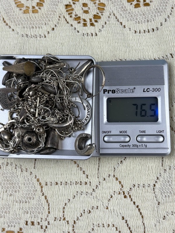 LOT OF CLEAN STERLING SILVER JEWELRY/PARTS FOR SCRAP, BEADS, PARTS 76.5 Grams