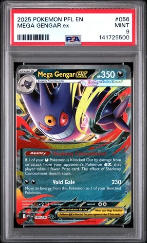 2025 POKEMON PFL EN-PHANTASMAL FLAMES #056 MEGA GENGAR EX PSA 9