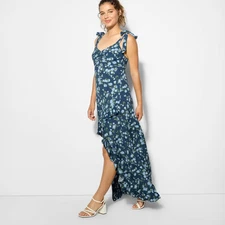 Women's Cascade Maxi High Low Dress - Wild Fable Navy Blue Floral