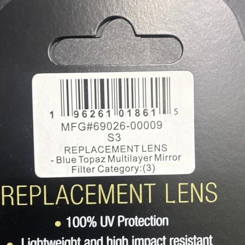 100% S3 Replacement Lens Blue Topaz Mirrored 100% UV Protection image 3