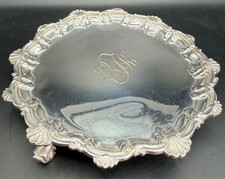 Buccellati Italia Vassoio Portapiatti Argento Sterling 925 Piedi 6” 181g MONO SPEDIZIONE VELOCE