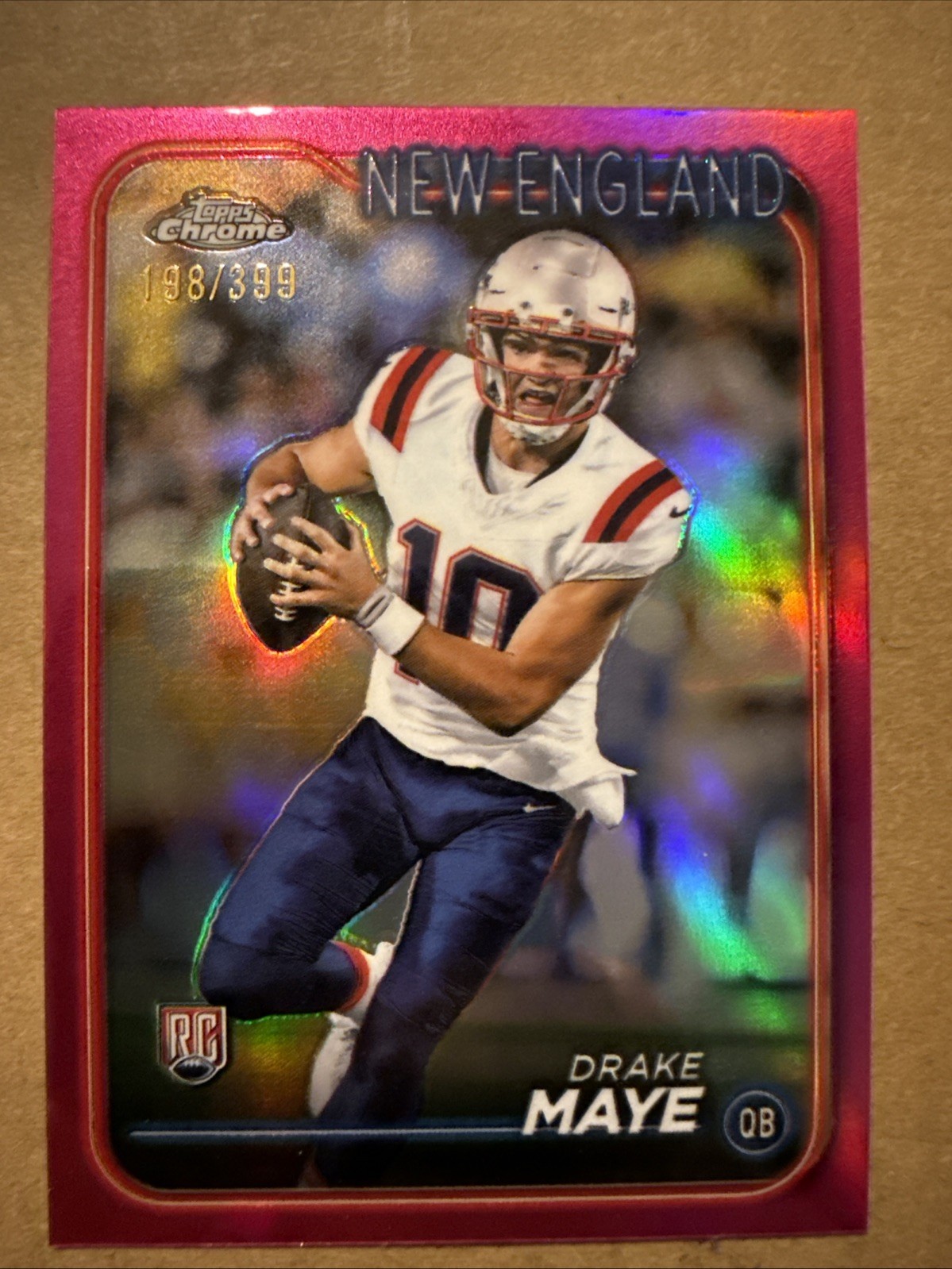 2024 Topps Chrome - Rookies Drake Maye #203 Magenta Refractor /399 (RC)