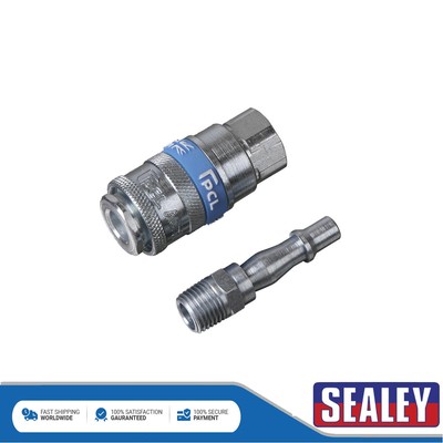 Sealey PCL Air Tool Coupling Kit 1/4''BSPT 2pc AC61