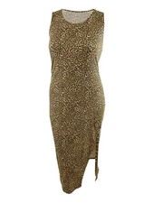 MICHAEL Michael Kors Women's Button-Slit Midi Dress (XXL, Husk) 196163401751
