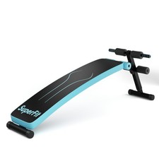 Folding Weight Bench Adjustable Sit-up Board Workout Slant Fit Home Gym Blue