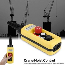 CRANE HOIST CHAIN LIFT CONTROL STATION PENDANT PUSH BUTTON EMERGENCEY SWITCH UK
