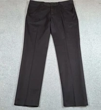 Theory Pants Mens 38X32 Black Haydin Button Fly Chino Slim Straight
