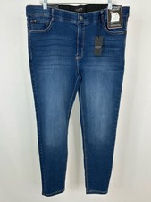 CURVE APPEAL NWT Size 16/33 BLUE DENIM Women Concealed Comfort Skinny Dark jeans