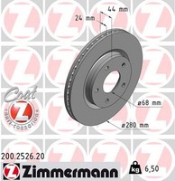 2X Zimmermann Bremsscheibe Coat Z 200.2526.20 FüR Juke Nissan F15 C13 Pulsar DIG