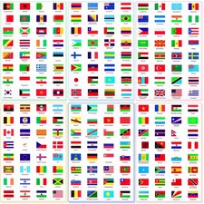 384 Pieces World Flag Stickers Assorted Country Flag Stickers Flags of The World