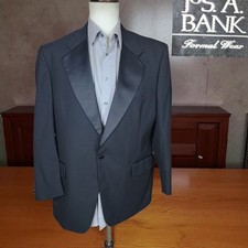 Joseph A Bank Tuxedo Jacket Mens 44R Black One Button Wool